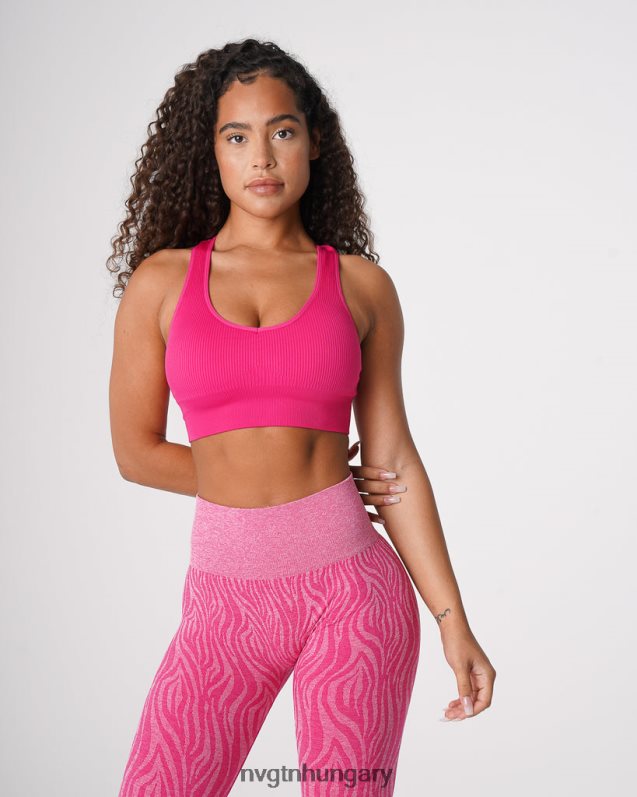 nők fitnesz B8T0BH64 NVGTN fukszia galaxy bordázott varrat nélküli melltartó