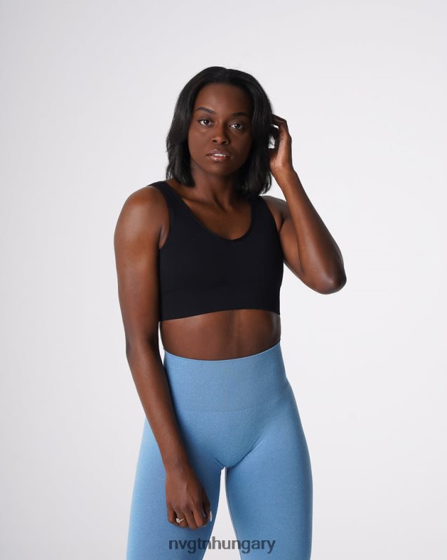 nők fitnesz B8T0BH68 NVGTN fekete felemelő varrat nélküli melltartó