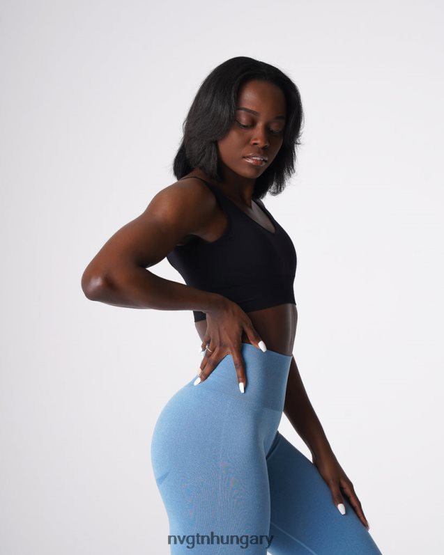 nők fitnesz B8T0BH68 NVGTN fekete felemelő varrat nélküli melltartó