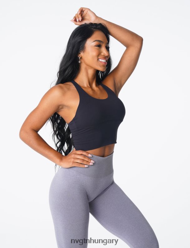 nők fitnesz B8T0BH81 NVGTN fekete mátrix melltartó felső