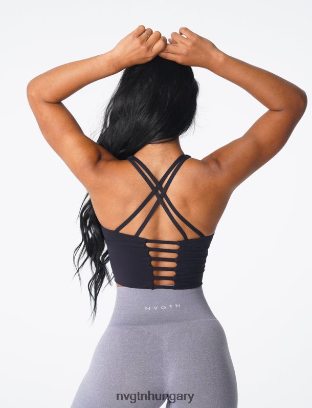 nők fitnesz B8T0BH81 NVGTN fekete mátrix melltartó felső