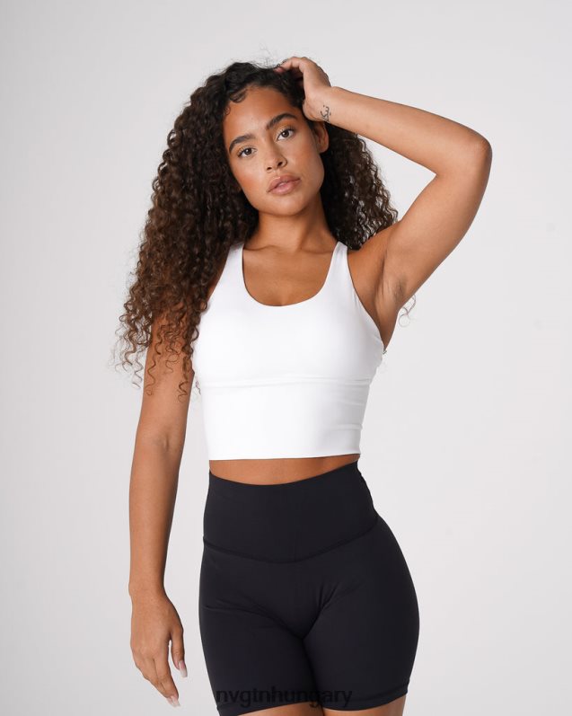 nők fitnesz B8T0BH82 NVGTN fehér mátrix melltartó felső