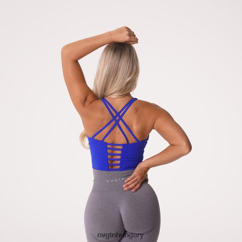 nők fitnesz B8T0BH87 NVGTN zafír kék mátrix melltartó felső
