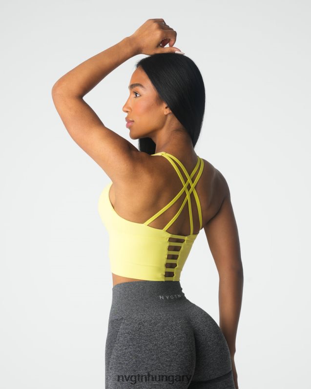 nők fitnesz B8T0BH88 NVGTN pasztell sárga mátrix melltartó felső