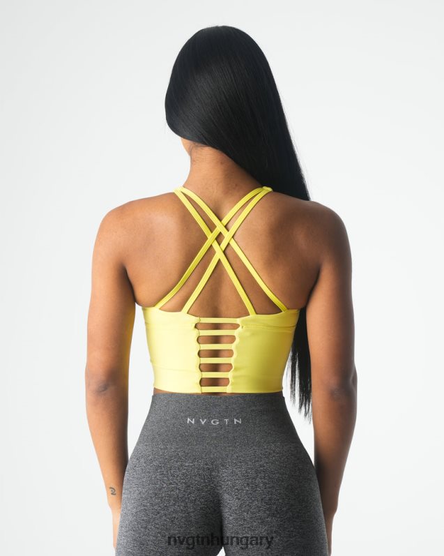 nők fitnesz B8T0BH88 NVGTN pasztell sárga mátrix melltartó felső