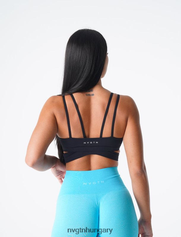 nők fitnesz B8T0BH98 NVGTN fekete forgó melltartó