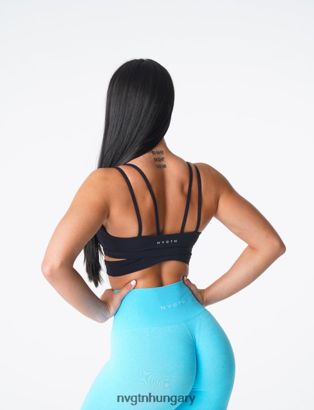 nők fitnesz B8T0BH98 NVGTN fekete forgó melltartó