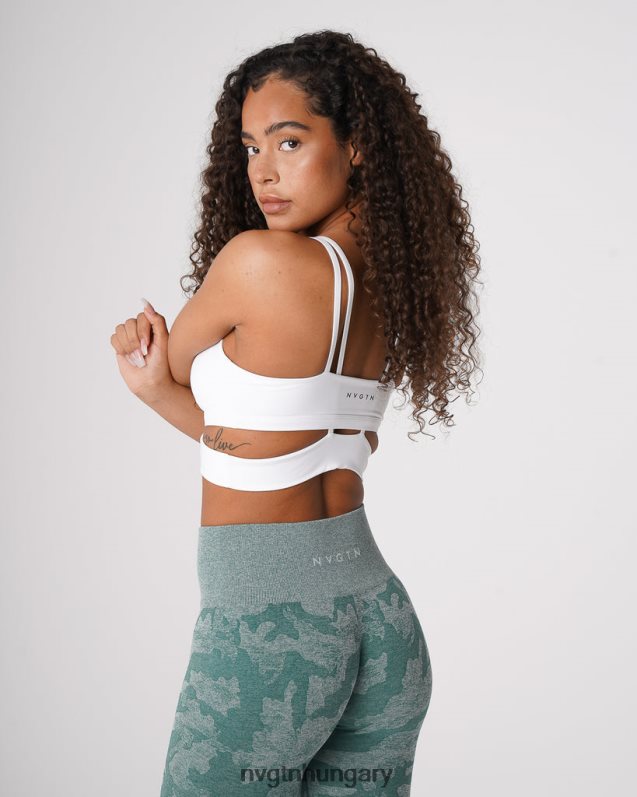 nők fitnesz B8T0BH99 NVGTN fehér forgó melltartó
