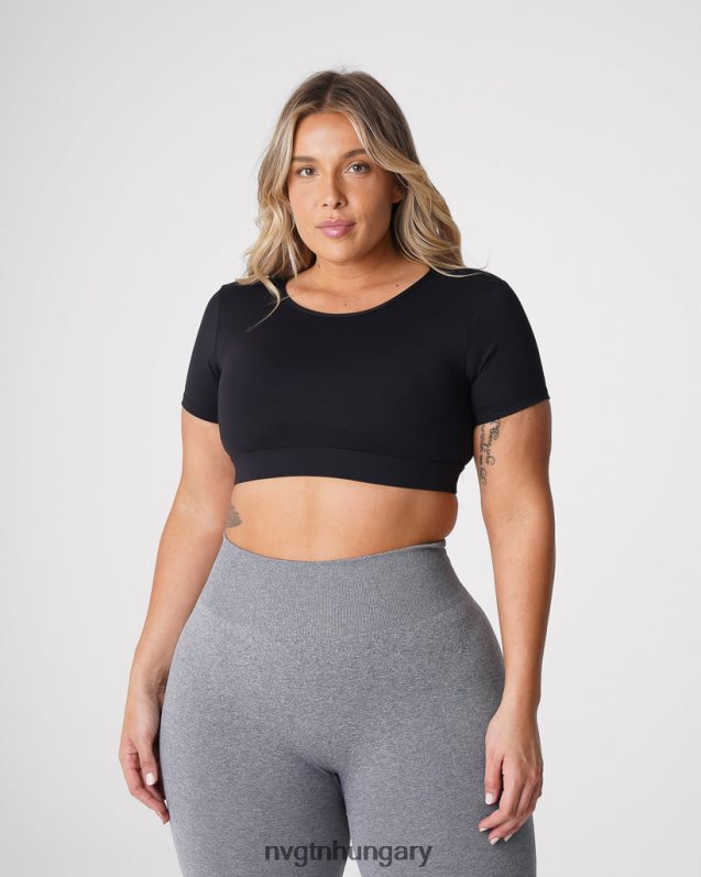 nők fitnesz B8T0BH77 NVGTN fekete nyitott hátú póló
