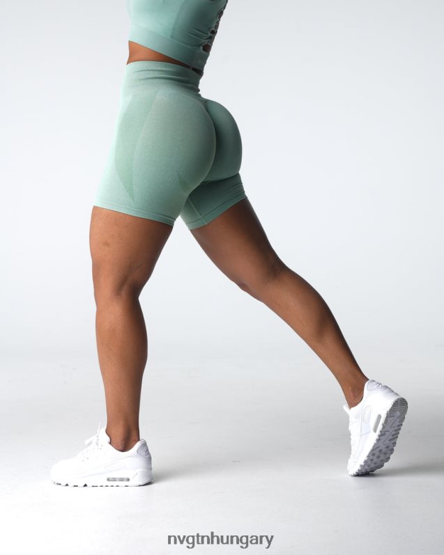 nők fitnesz B8T0BH339 NVGTN zsályaszínű kontúr varrat nélküli rövidnadrág