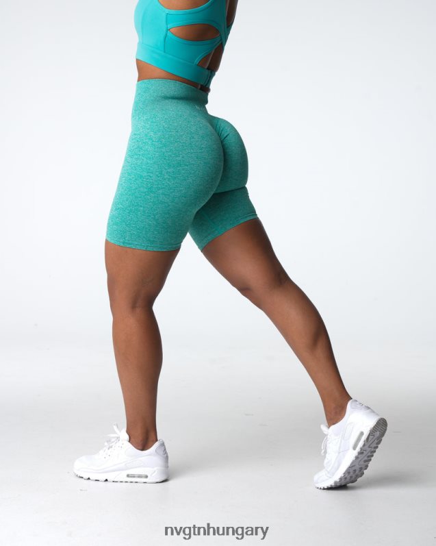 nők fitnesz B8T0BH413 NVGTN türkiz scrunch varrat nélküli rövidnadrág