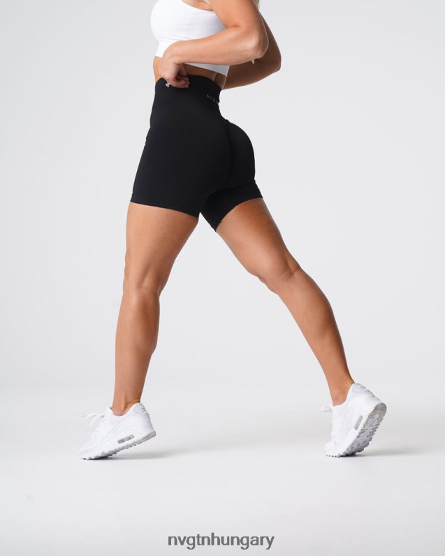 nők fitnesz B8T0BH429 NVGTN fekete tömör varrat nélküli rövidnadrág