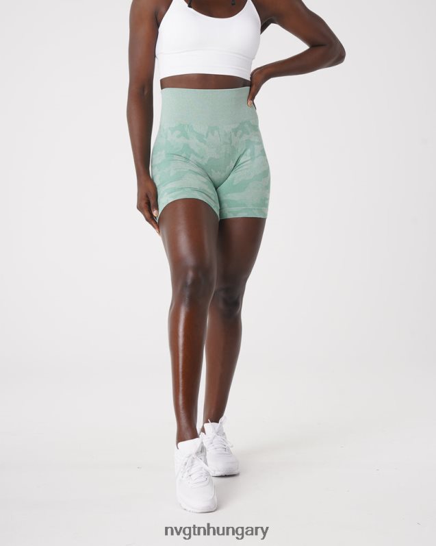 nők fitnesz B8T0BH442 NVGTN zsályaszínű terepszínű varrás nélküli rövidnadrág