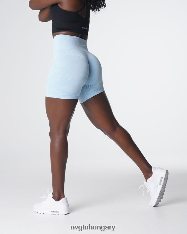 nők fitnesz B8T0BH447 NVGTN jégkék terepszínű varrás nélküli rövidnadrág