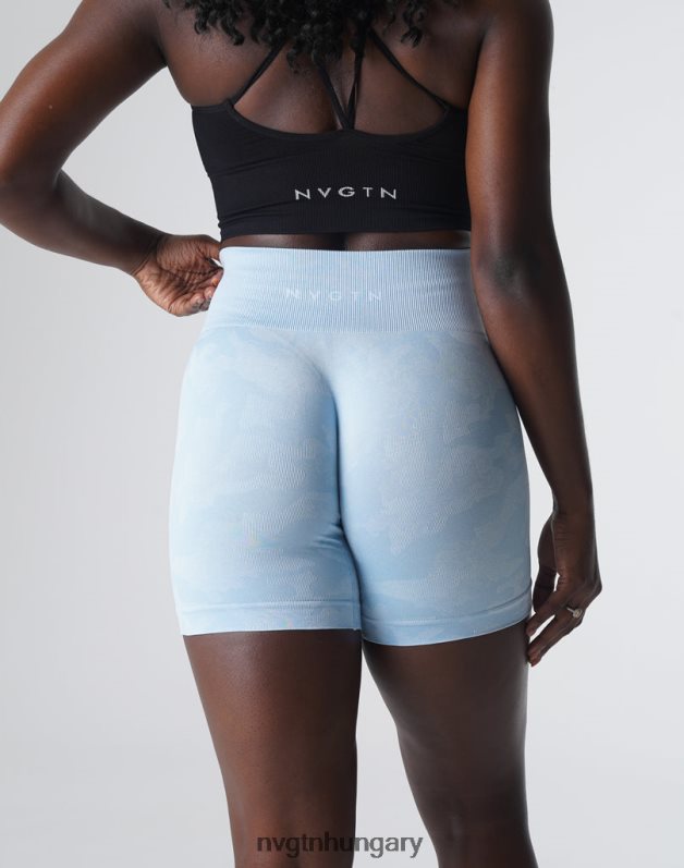 nők fitnesz B8T0BH447 NVGTN jégkék terepszínű varrás nélküli rövidnadrág