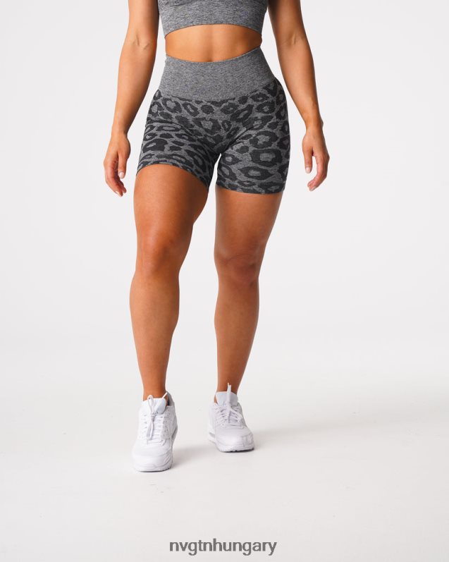 nők fitnesz B8T0BH467 NVGTN fekete pettyes leopárd varrat nélküli rövidnadrág