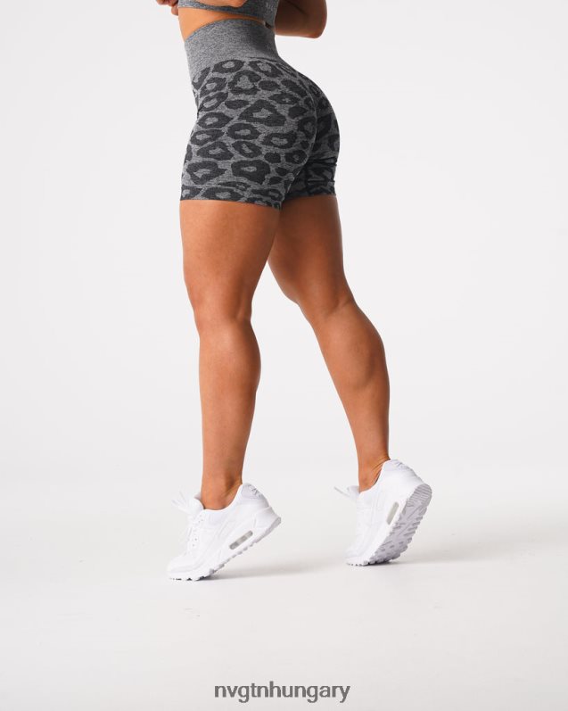 nők fitnesz B8T0BH467 NVGTN fekete pettyes leopárd varrat nélküli rövidnadrág