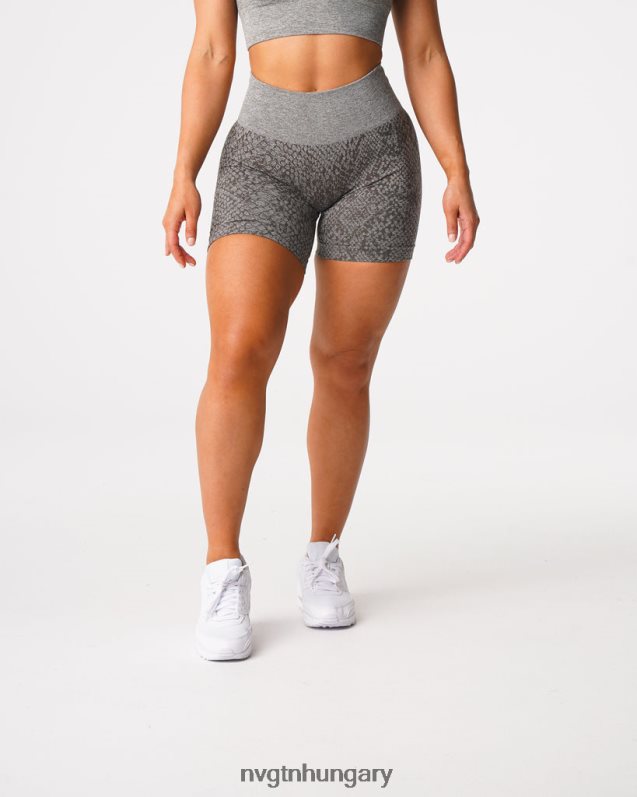 nők fitnesz B8T0BH474 NVGTN khaki zöld kígyóbőr varrat nélküli rövidnadrág