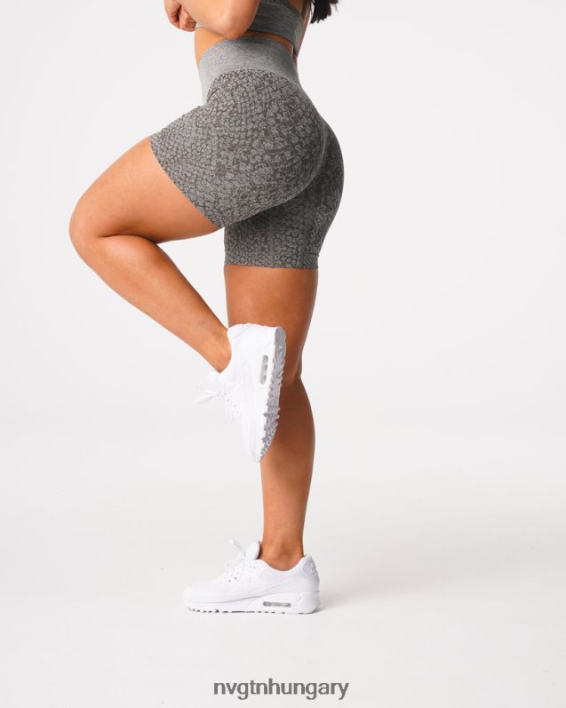 nők fitnesz B8T0BH474 NVGTN khaki zöld kígyóbőr varrat nélküli rövidnadrág